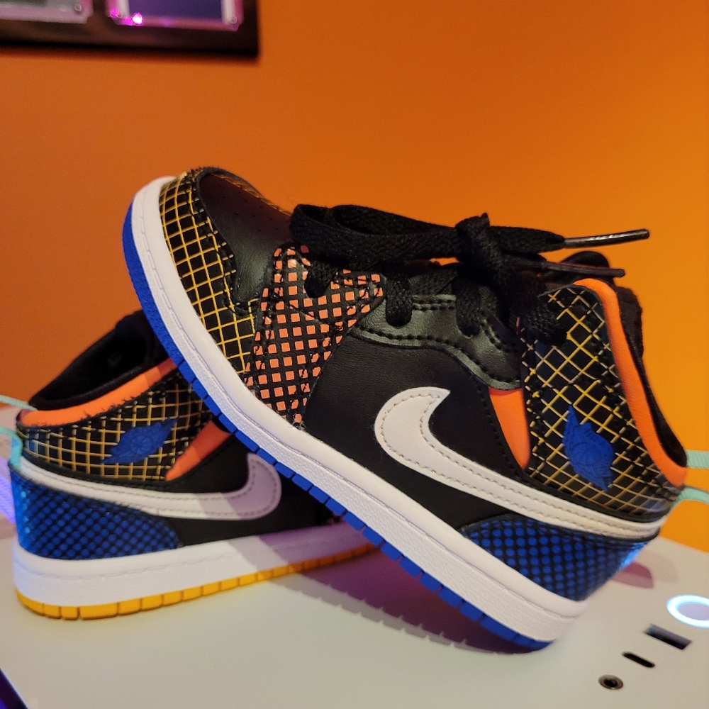 Nike Air Jordan 1 Mid MMD Multi-Color Grid KIDS